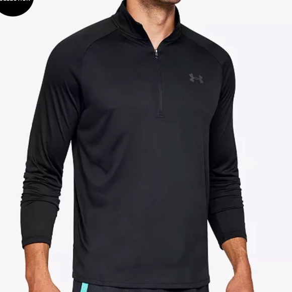 Men's Under Armour Tech Half-Zip Pullover -Large - HeatGear Loose Fit - Black - Picture 1 of 10